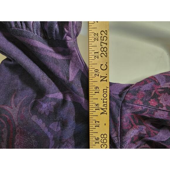 New Directions Fairy Open Front Cardigan Size Med Boho Purple Floral Artsy - Picture 8 of 9